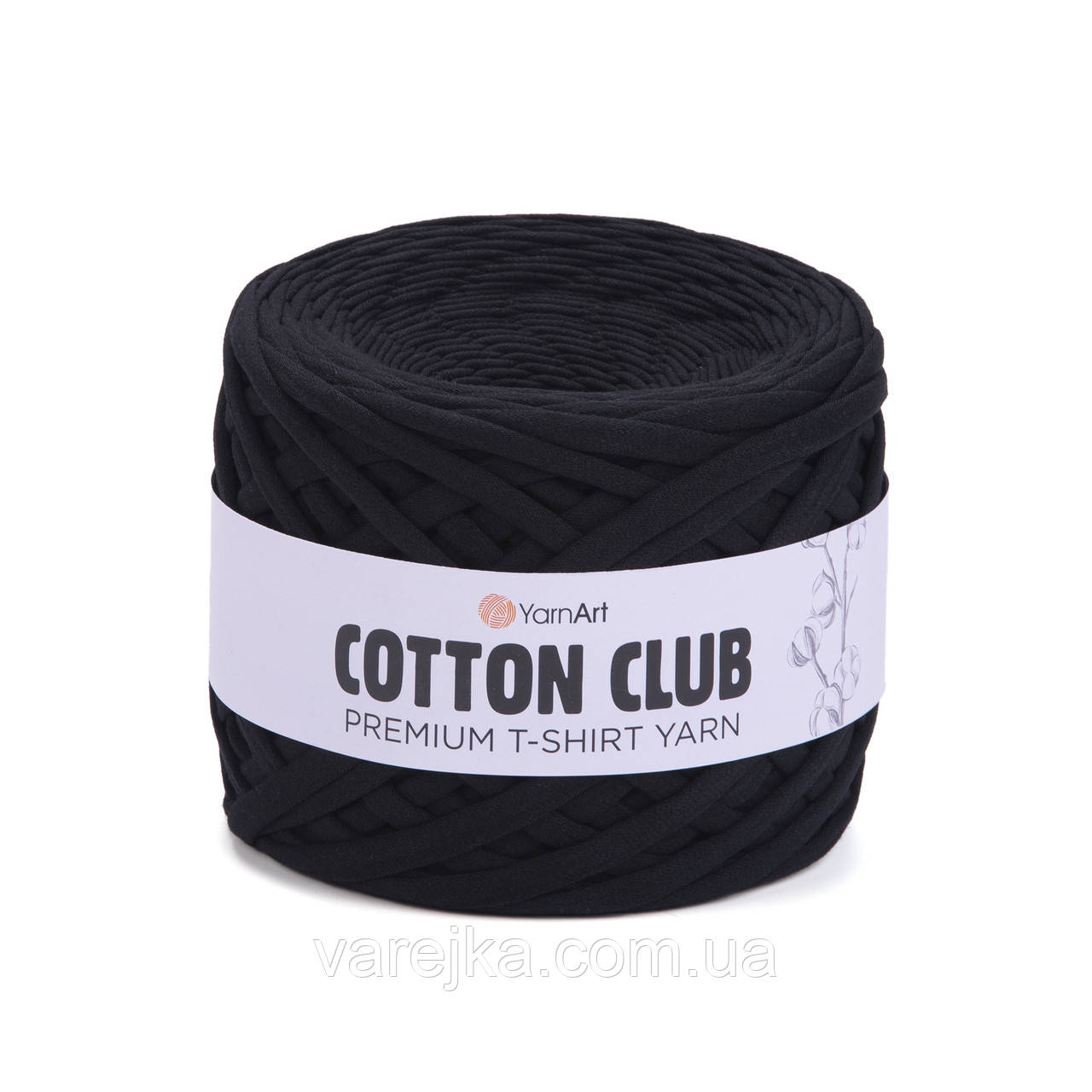 Трикотажная Пряжа Первичка YarnArt Cotton Club 7300 Черный (Ярнарт ...