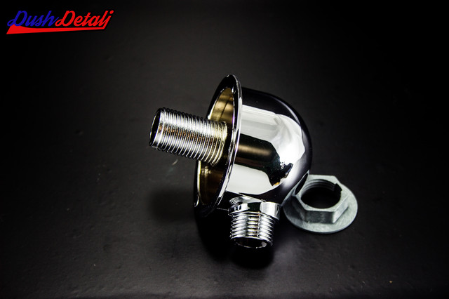 Угол Хромированный с наружной резьбой для подключения гибкого шланга 