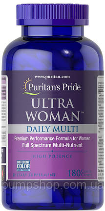 Вітаміни для жінок Puritan's Pride Ultra Woman Daily Multi 180 таб., фото 1