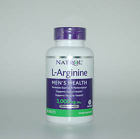 Аргінін, L-Arginine, Natrol, 3000 мг, 90 таблеток