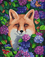 Картина за номерами - Лисиця у гортензії 40х50 см Ideyka KHO4349