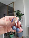 Комплект   ⁇ Блакитний корал у серебрі: намисто, сережки та браслет, фото 3