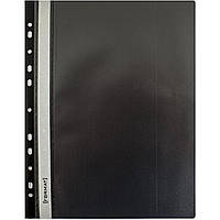 Папка-скоросшиватель Format F38503-01 А4 с перфорацией рифленая прозрачный верх черная