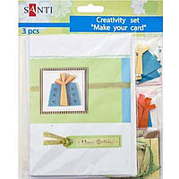 Набор для творчества Santi "Сделай открытку: Подарочек" 951946 14,5х14,5см 3 шт.