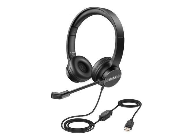 EKSA H12 USB Plug Наголовна дротова гарнітура з шумопоглинанням та мікрофоном