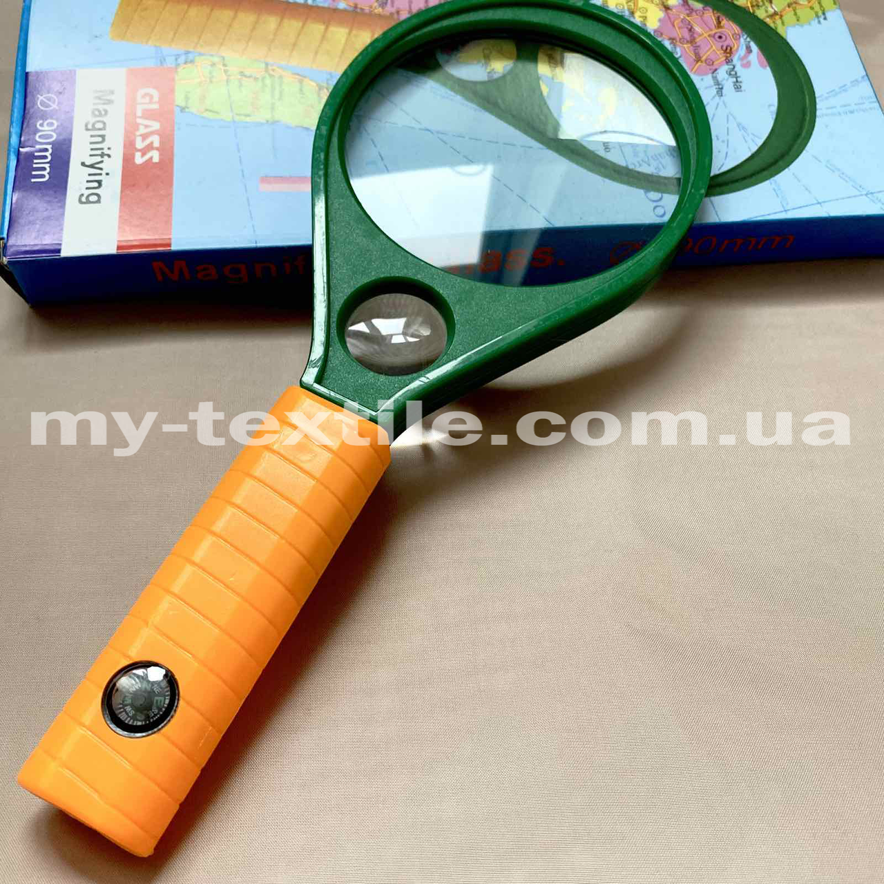 Лупа Ручка кругла з компасом 90 мм. 23/9,5 см