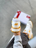 Кросівки чоловічі New Balance 550 White Yellow білі жовті шкіра Chower-біленс демісезонні весни модні В'єтнам, фото 4