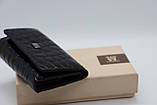 Жіночий шкіряний гаманець ключниця Wanlima 81092670066 Black/Gray, фото 6