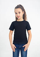 Дитяча футболка чорна, Для фізкультури в садик і школу, футболки чорного кольору хлопчикам і дівчаткам