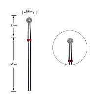 Фреза алмазна для манікюру червона куля діаметр 3.5 мл