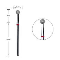 Фреза алмазна для манікюру червона куля діаметр 5 мм
