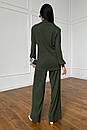Жіночий трикотажний брючний костюм Арман хакі 42 44 46 48 розмір, фото 2
