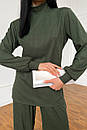 Жіночий трикотажний брючний костюм Арман хакі 42 44 46 48 розмір, фото 5