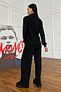 Жіночий трикотажний брючний чорний костюм Арман 42 44 46 48 розмір, фото 2
