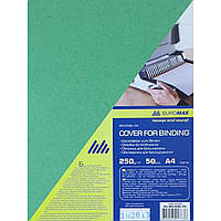 Обложкии для брошюрования А4 "Buromax" 250 мкм картон под кожу зеленого (50) №0580-04