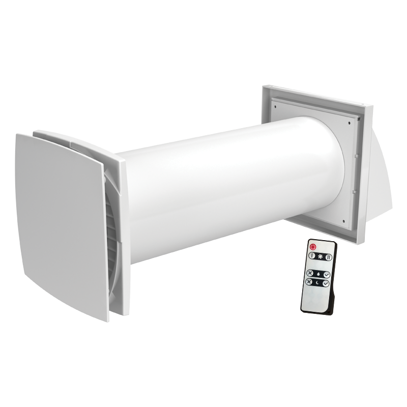 Стіновий провітрювач Домовент СОЛО РA1-35-9 Р В.2 з пультом ДК та рекуперацією, фото 1