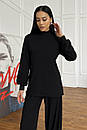 Жіночий трикотажний брючний чорний костюм Арман 42 44 46 48 розмір, фото 3