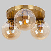 Бронзова стельова люстра з кулями (56-XPR150F-3 BRZ+BR)