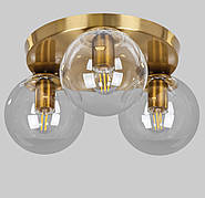 Бронзова стельова люстра з кулями (56-XPR150F-3 BRZ+CL)