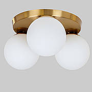 Бронзова стельова люстра з кулями (56-XPR150F-3 BRZ+WH)