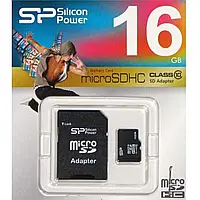 Карта пам' яті 16Gb Micro-SDHC Silicon Power (adapter) class10