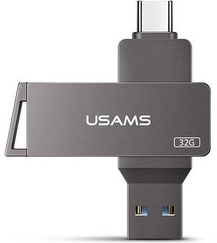 Флешка USAMS US-ZB199 Type-C OTG USB3.0 32GB сіра