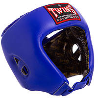 Шлем боксерский открытый кожаный TWINS HGL8 XL Синий