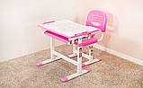 Дитяча парта столик+стільчик набір Evo-kids Evo-06 Grey рожевий для дівчинки, фото 4