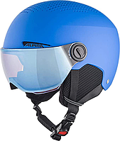 Детский горнолыжный шлем ALPINA ZUPO VISOR Q-LITE, голубой матовый, 51-55 см