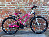 Велосипед Горный Royal Drive 26 колеса рама 13-15 на выбор Бело-Розовый (от 140 см)