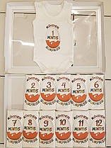 Боді з цифрами на кожен місяць ,1-12 місяців Кіндер