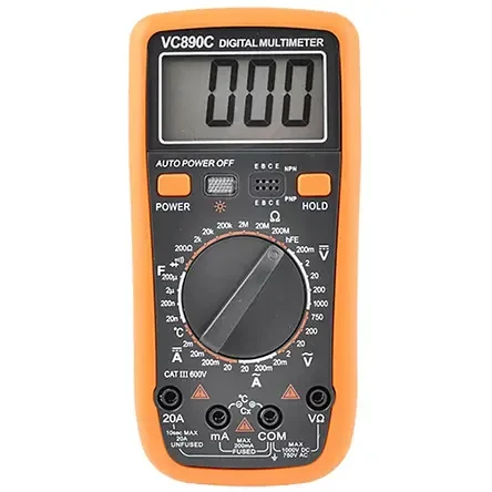 Цифровий мультиметр VC890C (1000В; 20A; 20МОм; 200.0мкФ; 200КГц; PNP/NPN; –20С.. +1000°C) с NCV и Live