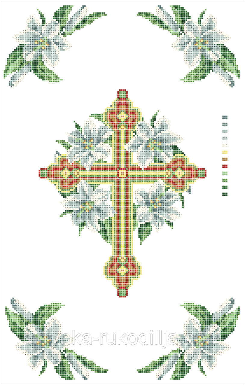 PГ-429 Пасхальний рушник Схема для вишивки на тканині БісерОк