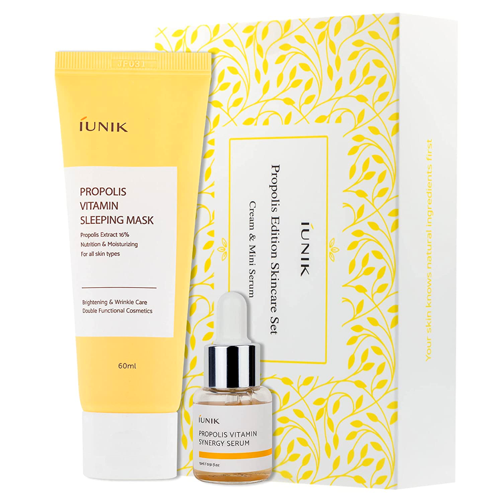 Вітамінний набір з екстрактом прополіса Iunik Propolis Edition Skincare Set (Маска 60 мл + Сироватка 15 мл)