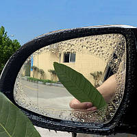 Пленка антидождь для зеркал автомобиля, прозрачная, 100х150 мм, 2 штуки