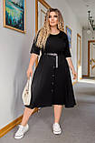 Однотонне плаття жіноче весна-літо Тканина костюмний креп Розміри 42-44,44-46,48-50,52-54,56-58, фото 2