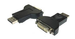 03-00-076. Перехідник штекер Display Port → гніздо DVI, gold pin, корпус пластик
