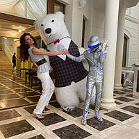 Белый Мишка Одесса. Поздравление Большого Медведя на праздник в Одессе