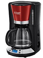 Кавоварка Russell Hobbs крапельна Colours Plus 1.25л, мелена, червоно-чорний Baumar - Порадуй Себе