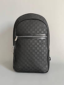 Чорний чоловічій рюкзак чорний в шахівку Louis Vuitton