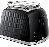 Тостер Russell Hobbs Honeycomb 850Вт, широкі слоти, пластик, чорний Baumar - Порадуй Себе