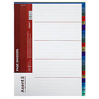 Розподілювач сторінок А4 алфавітний кольоровий пластиковий Axent 1921-10-A, 45623