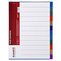 Розподілювач сторінок А4 кольоровий пластиковий 12 розділів Axent 1912-01-A, 02514