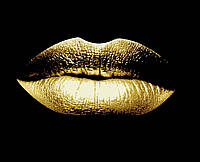Картины по номерам Золотые губы с золотой краской 40*50 см