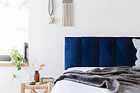 Декоративная мягкая бархатная панель плитка модульное мягкое изголовье кровати 20 * 40 * 5 см Темно-синий