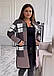 Жіночий в'язаний кардиган великих розмірів «Клітинка», фото 8