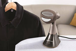 Відпарювач Russell Hobbs компактний Steam Genie Aroma, 1800Вт, 200мл, постійна пара - 32гр, керам. підошва, чорно-коричневий