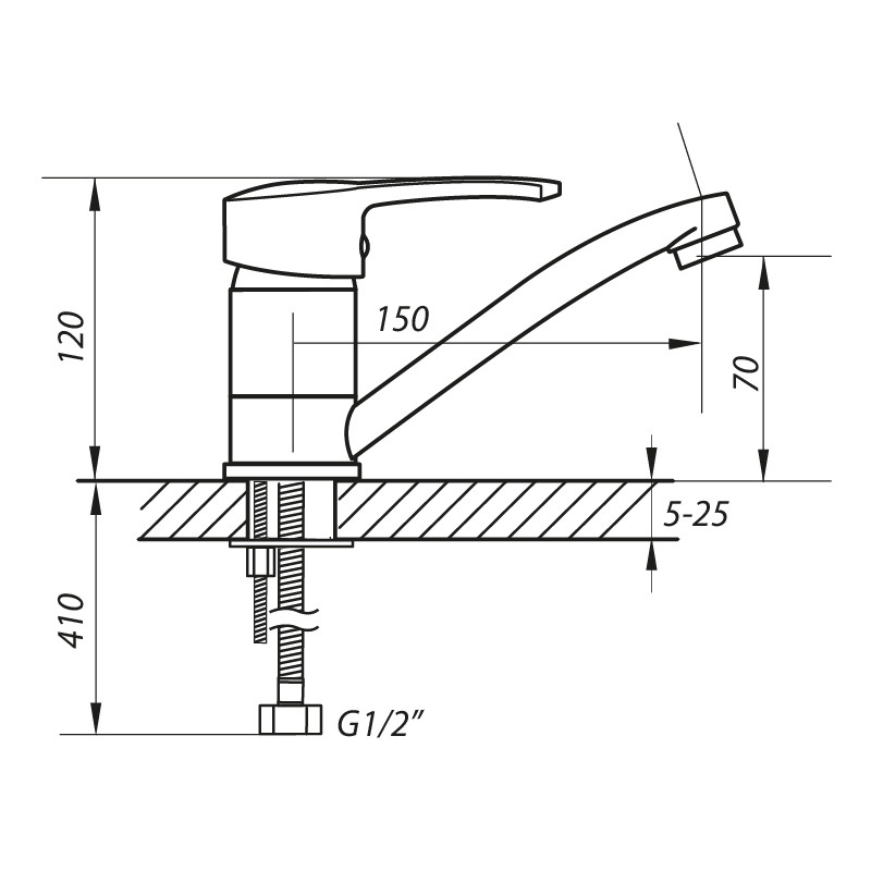 Змішувач для умивальника ZERIX PAN-B 135