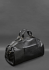 Чоловіча дорожня спортивна шкіряна сумка з натуральної шкіри якості Люкс чорна, фото 5