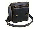 Чоловіча шкіряна сумка через плече планшет месенджер із натуральної шкіри з клапаном коричнева 23×20×7 см, фото 3